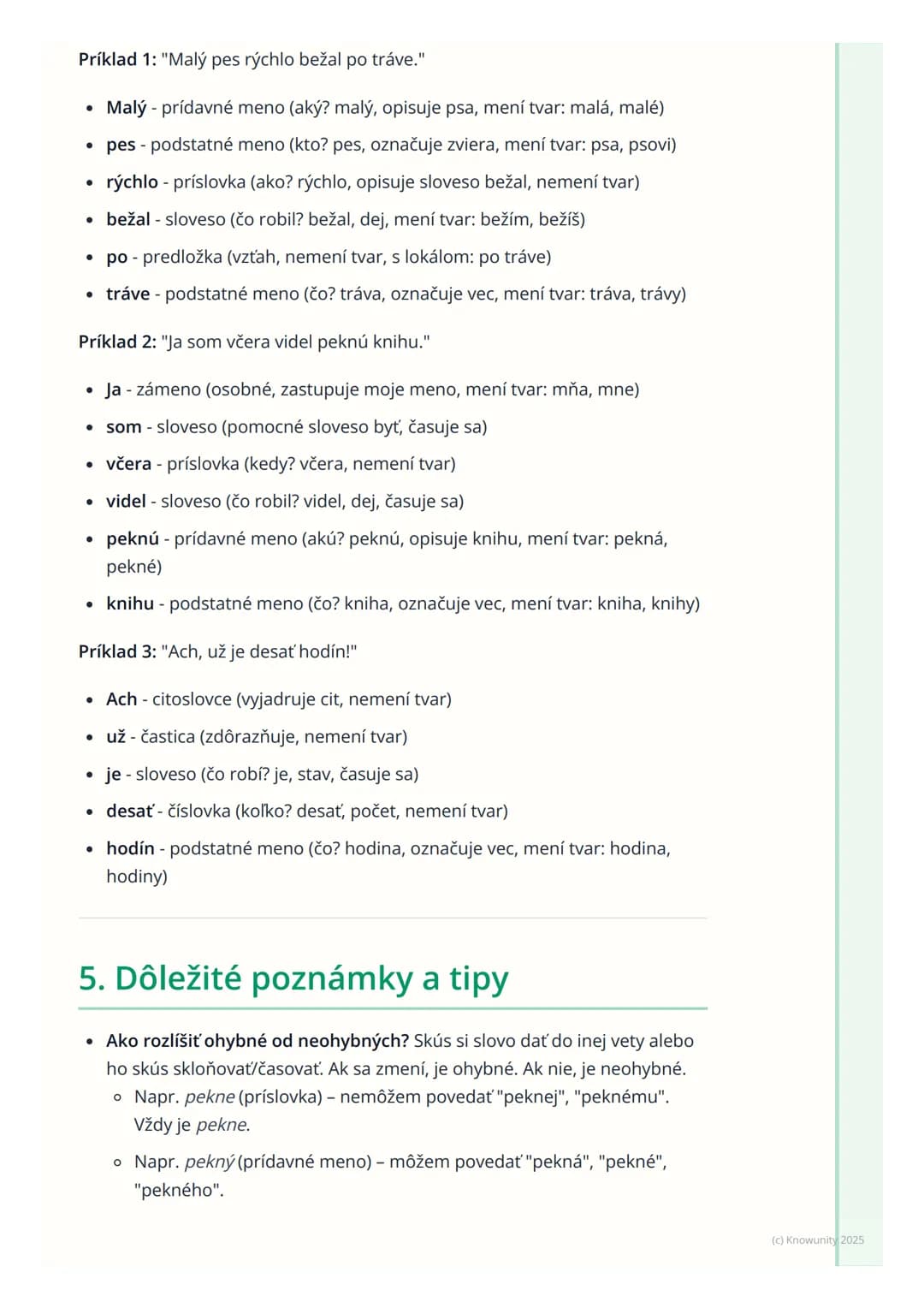 # Slovné druhy

1. Prehľad a úvod

Takže, ideme si zopakovať slovné druhy. Je to super dôležité, lebo nám to
pomáha rozumieť, ako funguje ná
