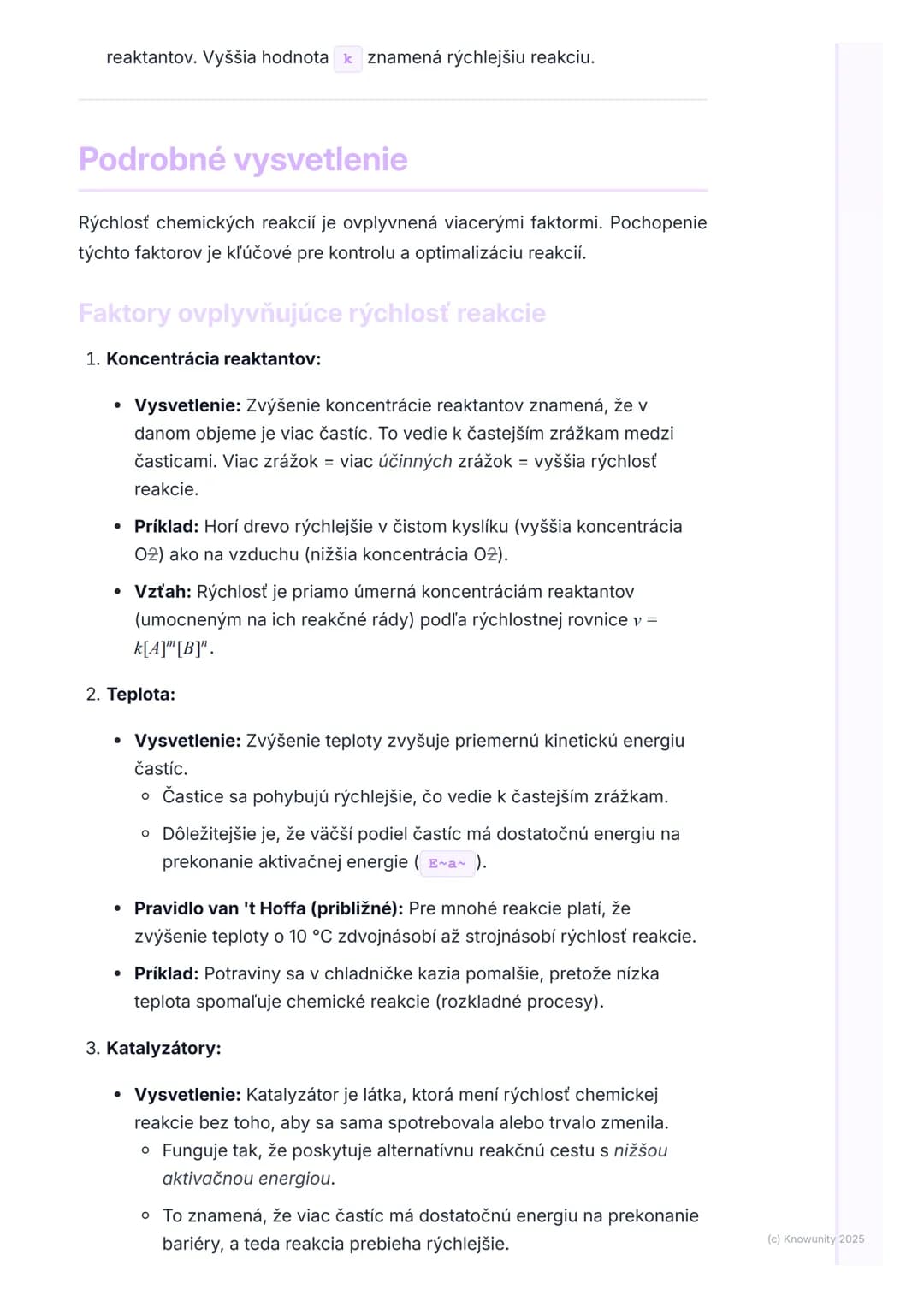 # Chemická kinetika
## Prehľad / Úvod
Chemická kinetika je oblasť chémie, ktorá sa zaoberá štúdiom rýchlosti,
akou prebiehajú chemické rea
