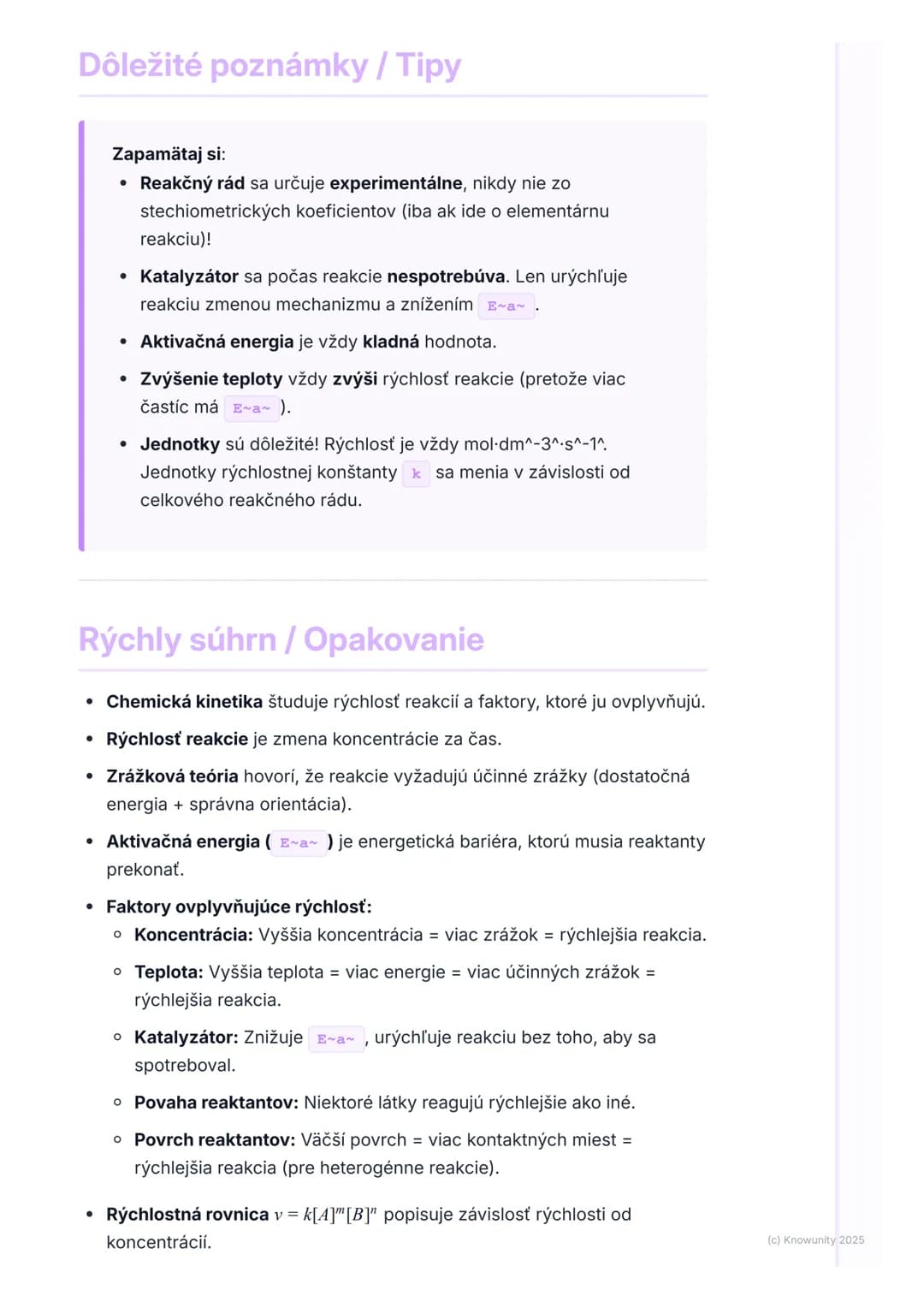 # Chemická kinetika
## Prehľad / Úvod
Chemická kinetika je oblasť chémie, ktorá sa zaoberá štúdiom rýchlosti,
akou prebiehajú chemické rea