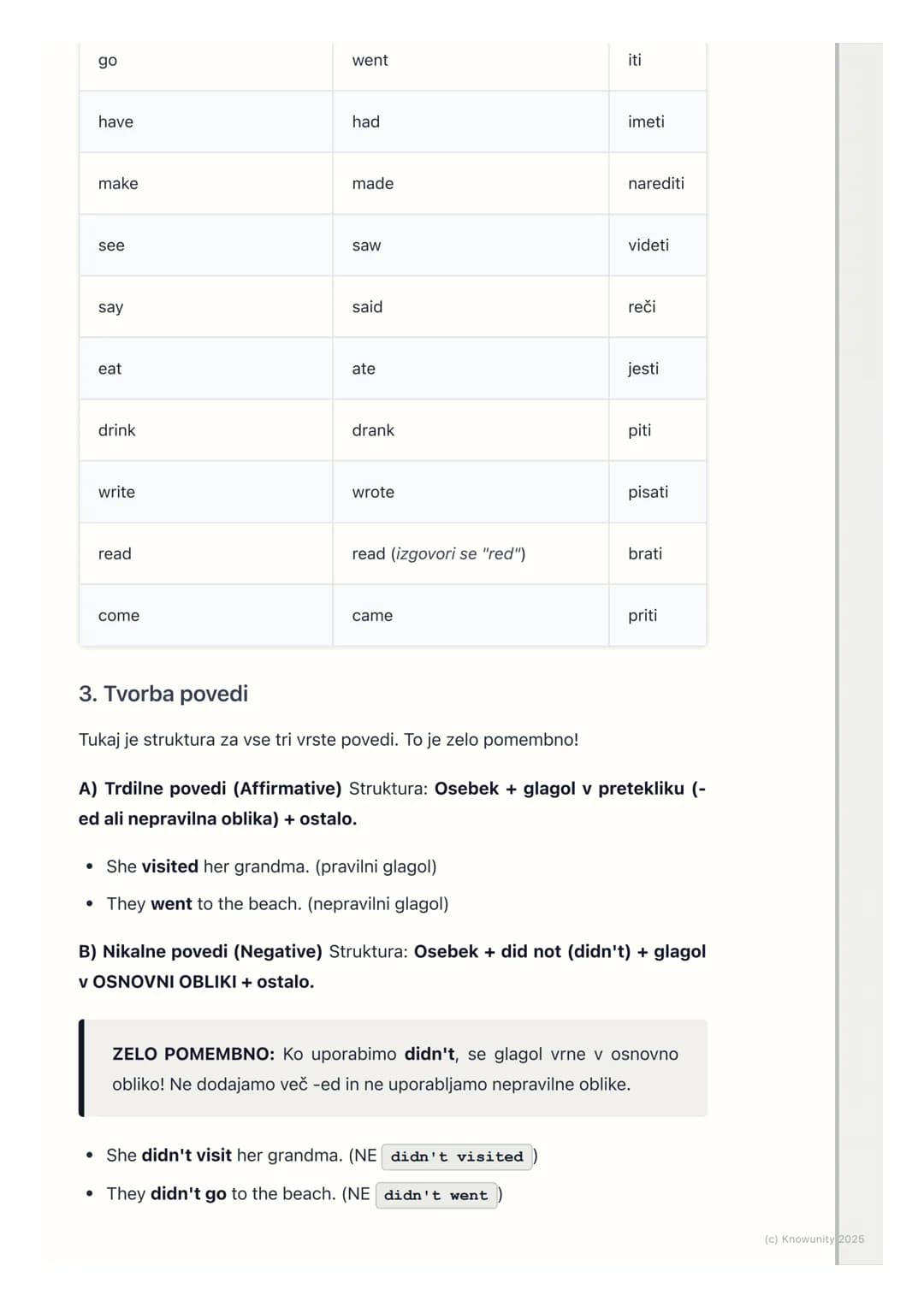 # Pretekli čas (Past Simple)
Pretekli čas: Past Simple
To je čas, ki ga uporabljamo za dejanja, ki so se začela in končala v
preteklosti.
