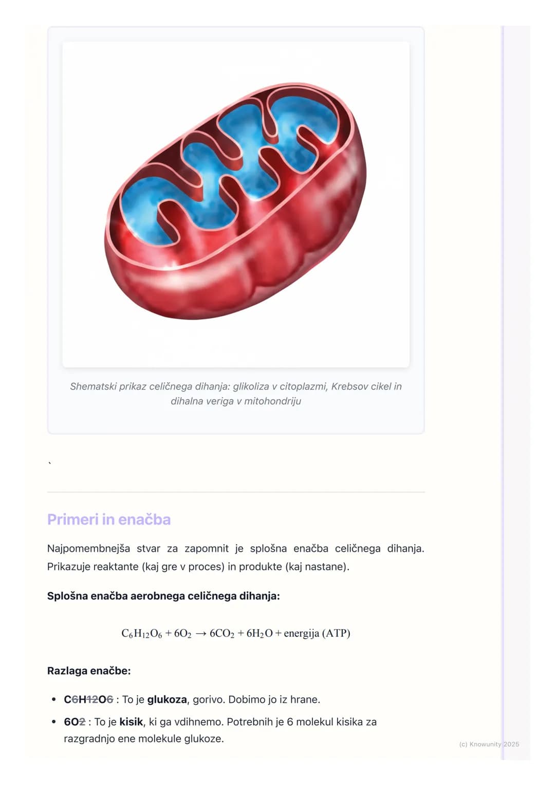# Celično dihanje
Uvod v celično dihanje
Celično dihanje je proces, pri katerem celice razgrajujejo organske snovi
(predvsem glukozo) in s