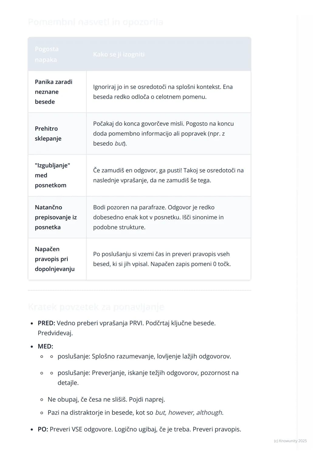 # Strategije za slušno
razumevanje
Uvod v strategije za slušno razumevanje
Slušno razumevanje je eden od zahtevnejših delov mature iz angl