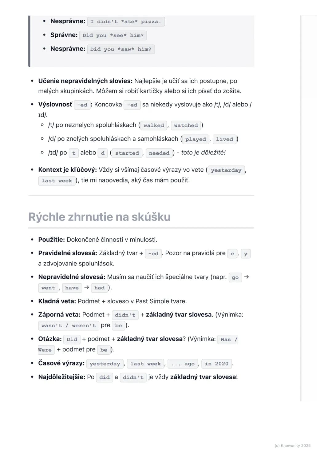 # Gramatika: Minulý jednoduchý
# čas (Past Simple)
Úvod do minulého jednoduchého času
Minulý jednoduchý čas (Past Simple) používame, keď h