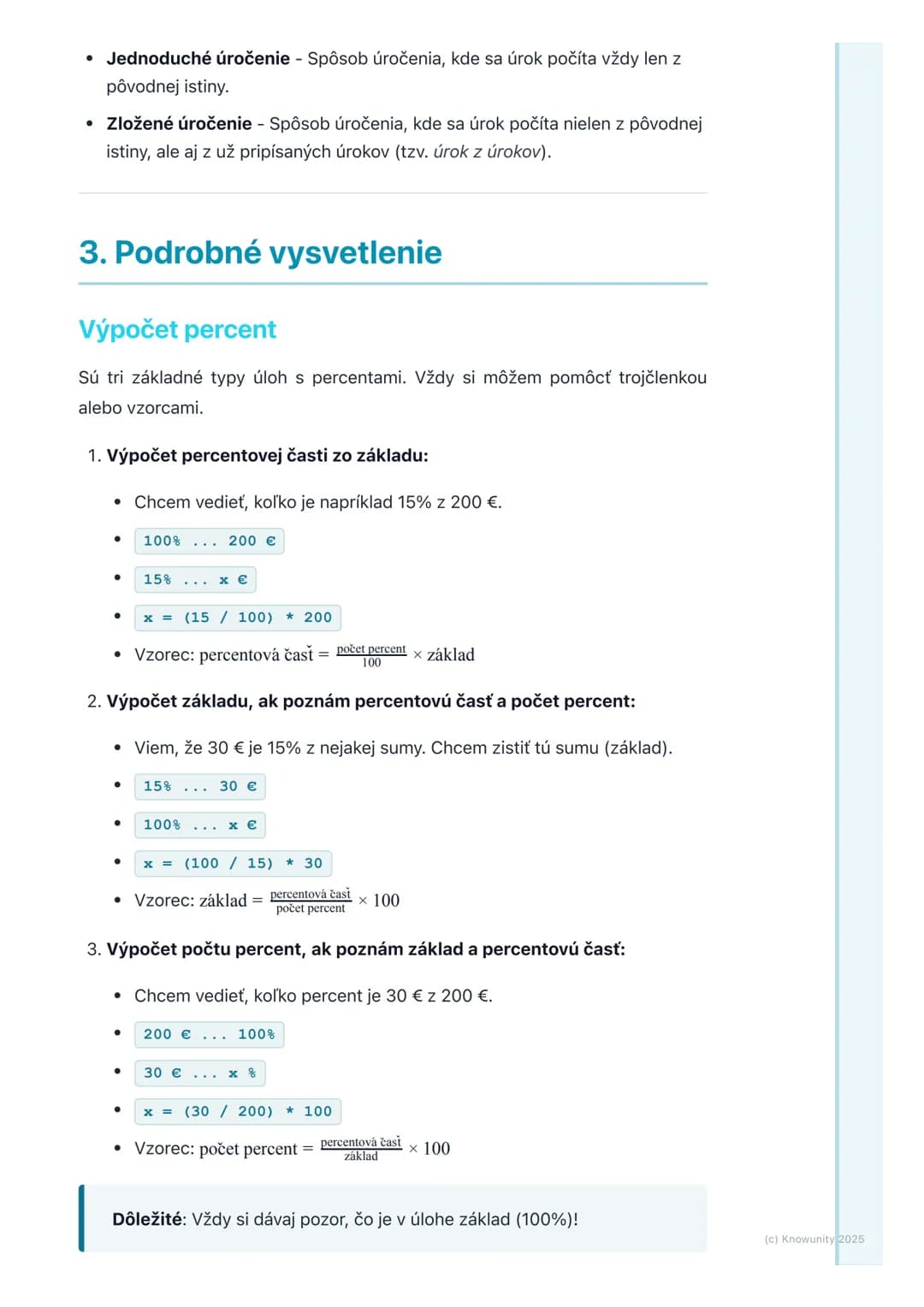# Percentá a finančná
matematika
1. Prehľad a úvod
Takže, ideme sa pozrieť na percentá a finančnú matematiku. Je to dôležité,
lebo percent