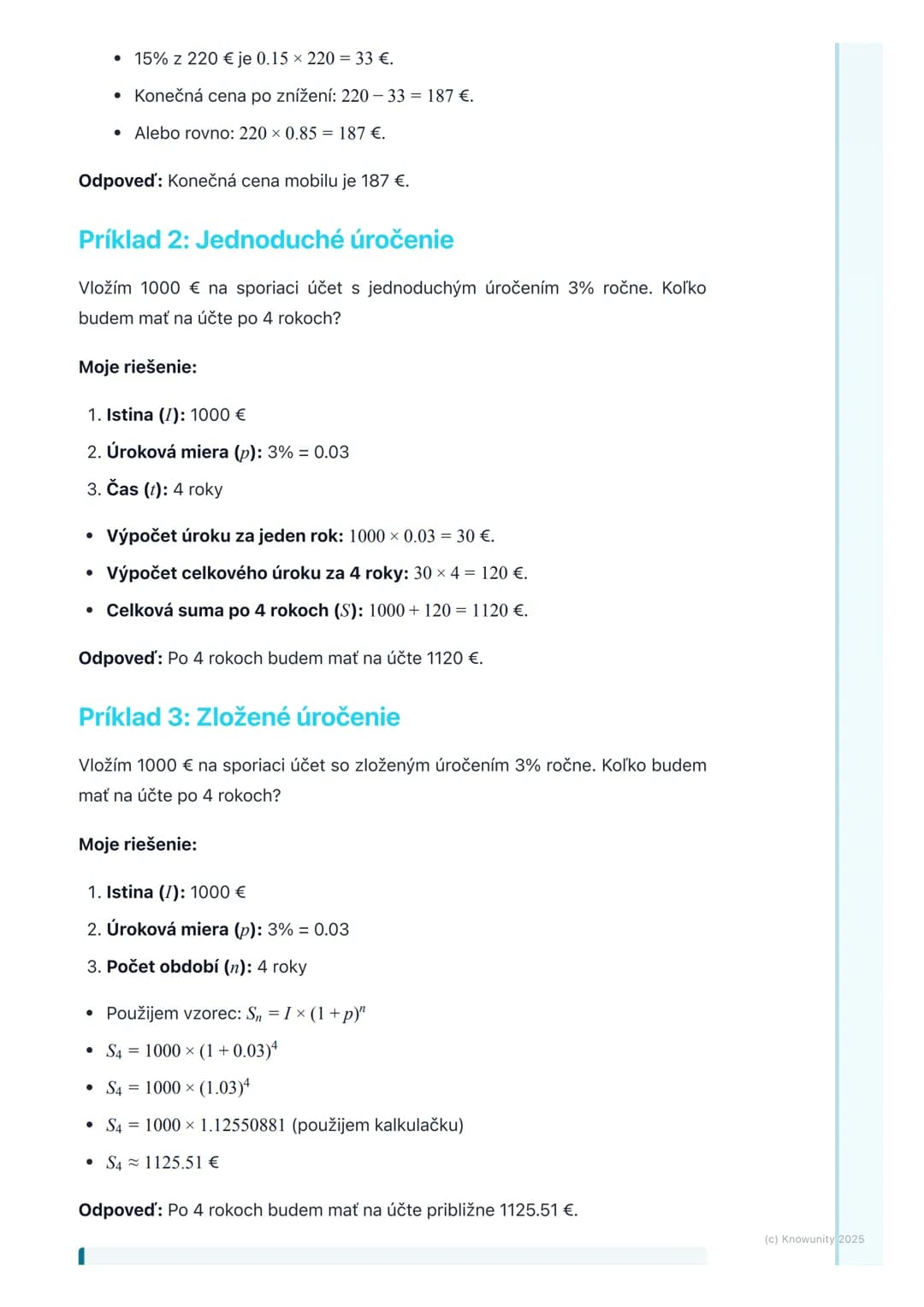 # Percentá a finančná
matematika
1. Prehľad a úvod
Takže, ideme sa pozrieť na percentá a finančnú matematiku. Je to dôležité,
lebo percent