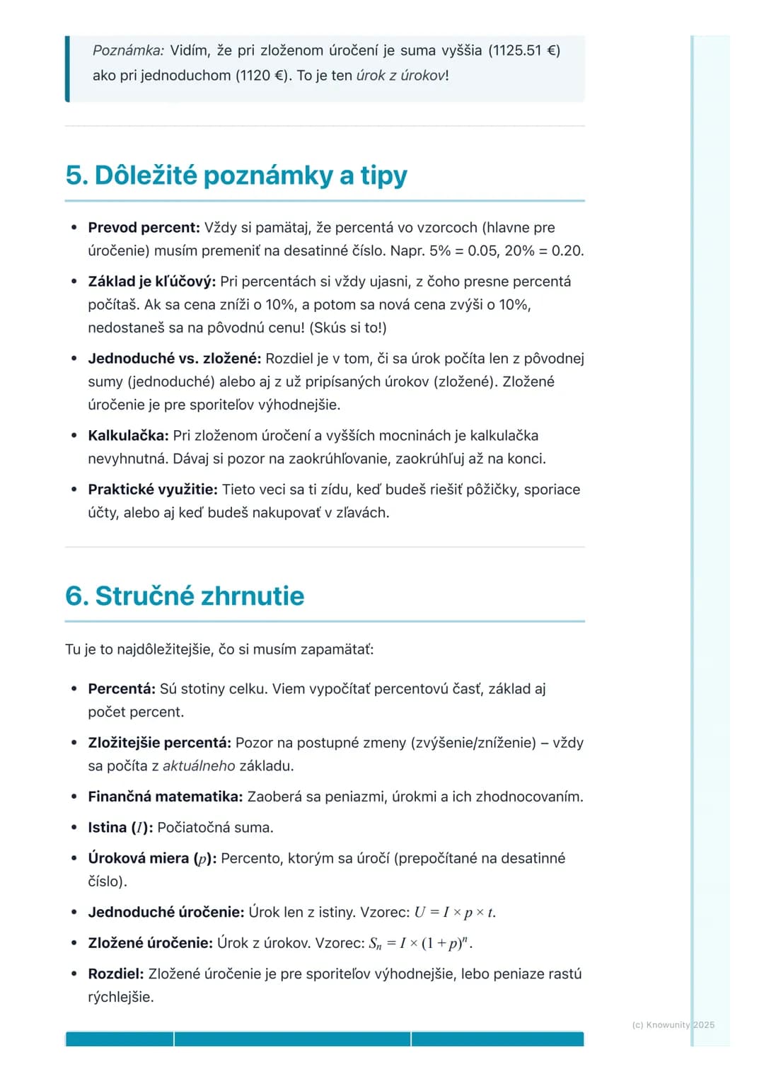 # Percentá a finančná
matematika
1. Prehľad a úvod
Takže, ideme sa pozrieť na percentá a finančnú matematiku. Je to dôležité,
lebo percent