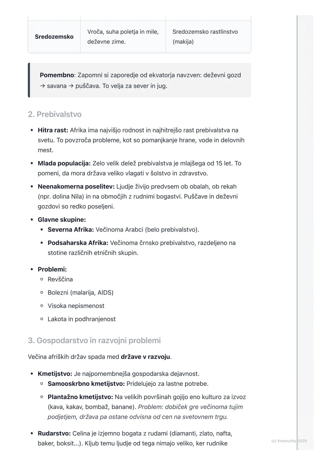 # Afrika
Splošni pregled Afrike
Afrika je druga največja celina na svetu, takoj za Azijo. Leži zelo simetrično
glede na ekvator, zato ima